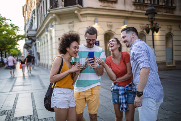 istock Friends enjoying city life 1266390017