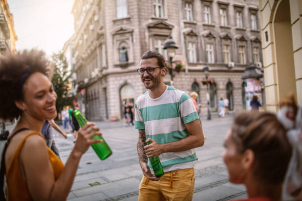 istock Friends having great time in the city 1266391506