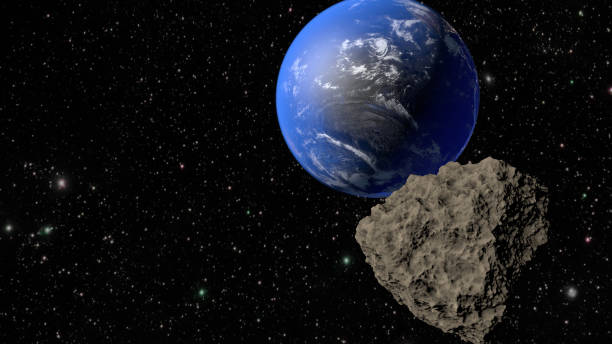istock Planets Earth and a meteorite flying towards it. 3D rendering. 1266393299