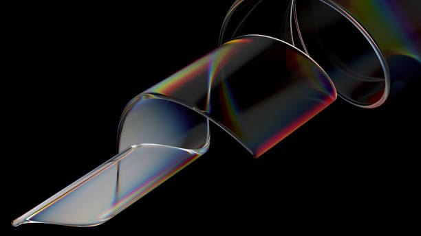 istock 3d render of glass object with dispersion and iridescent effects. 1266400413
