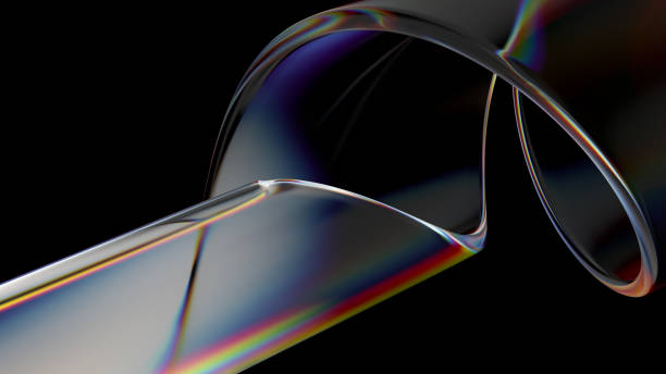 istock 3d render of glass object with dispersion and iridescent effects. 1266400418