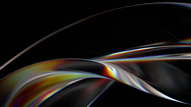 istock 3d render of glass object with dispersion and iridescent effects. 1266400448