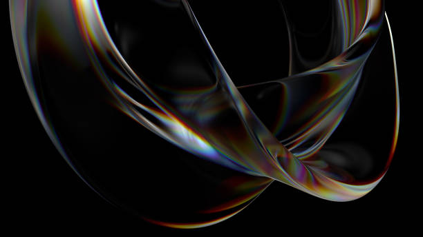 istock 3d render of glass object with dispersion and iridescent effects. 1266400454