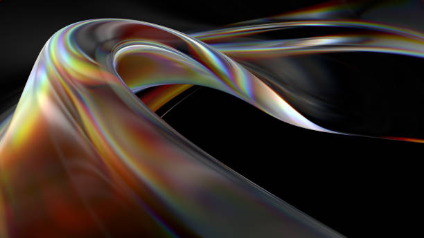 istock 3d render of glass object with dispersion and iridescent effects. 1266400460