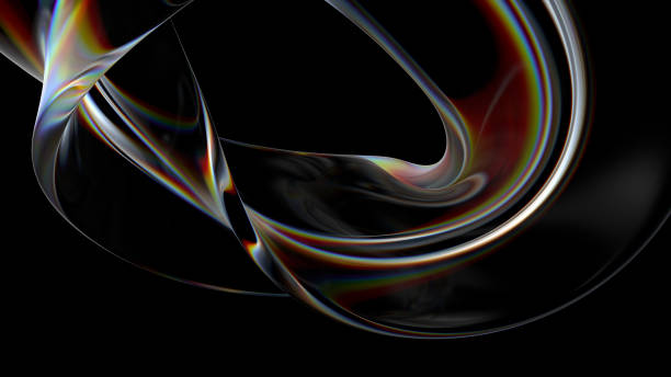 istock 3d render of glass object with dispersion and iridescent effects. 1266400462