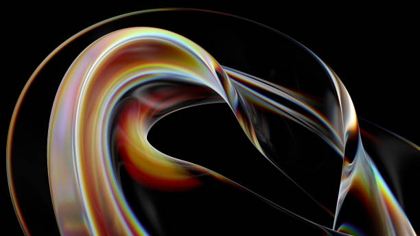 istock 3d render of glass object with dispersion and iridescent effects. 1266400466
