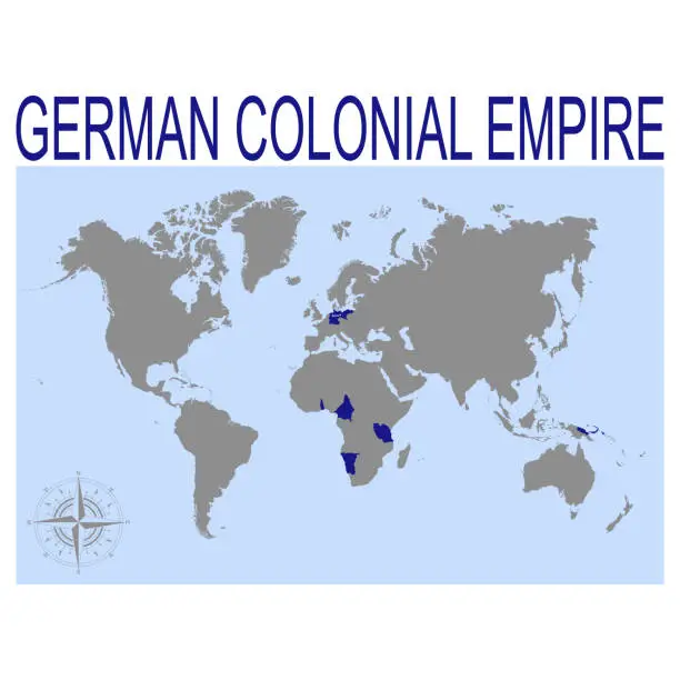 Vector illustration of vector map of The German colonial empire