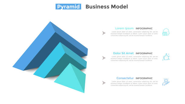 nowoczesny szablon wektora infografiki - pyramid shape triangle three dimensional shape shape stock illustrations