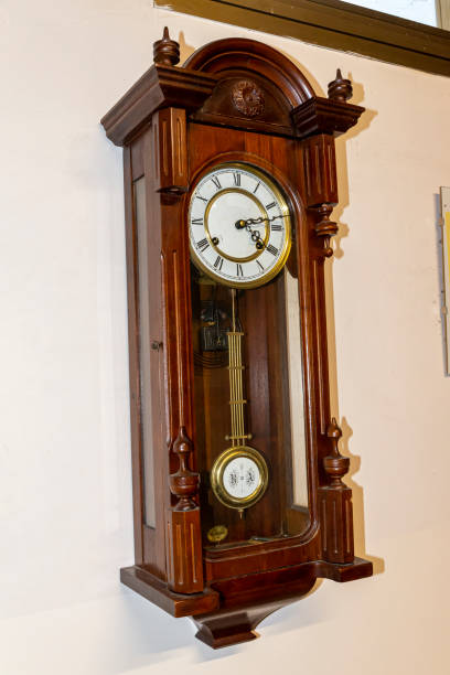 istock antique pendulum clock in inlaid wood 1266405793