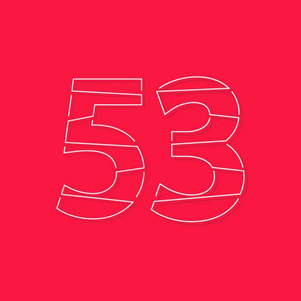 istock 53 number, linear stroke font. Modern trendy, creative style design. For logo, brand label, design elements, corporate identity, application and more. İsolated vector illustration 1266406914