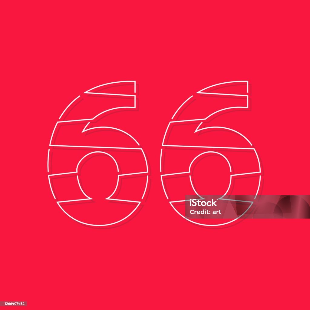 66 Text Vector 66 Number Linear Stroke Font Modern Trendy Creative Style Design For ...