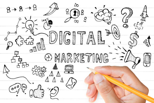 istock Digital Marketing concept, Business strategy with hand drawing 1266408464