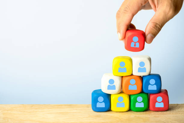 istock Hand putting cube block on top Pyramid. HR, Human resource management and Recruitment concept. Copy space. 1266408577