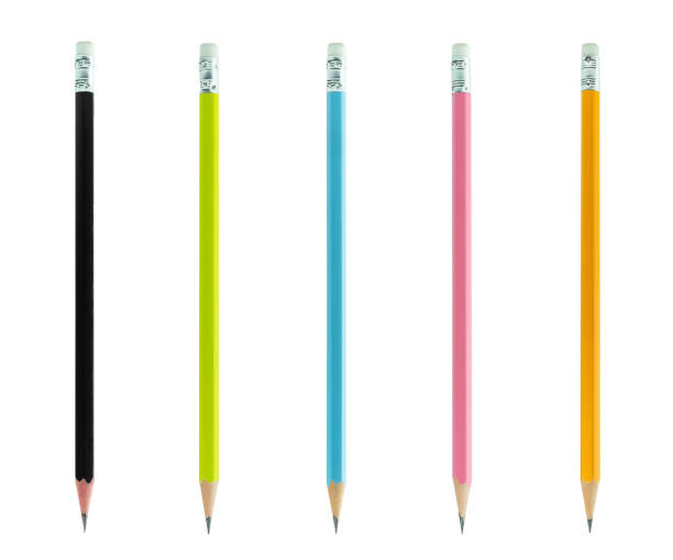 Pencils isolated on white background stock photo