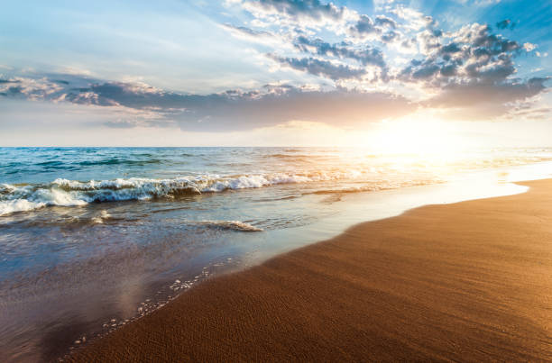 istock Beautiful sunrise over the sea 1266409524