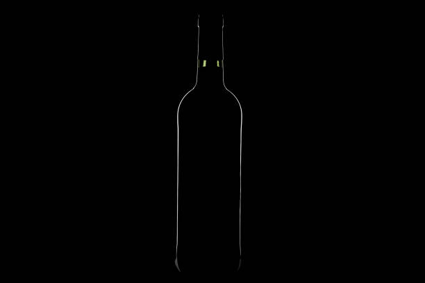 Silhouette of a wine bottle low key