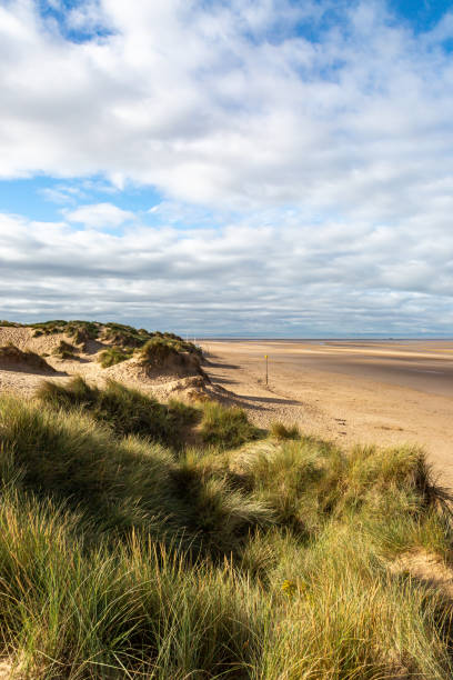 istock Marram Grass Covered Sand Dunes and the Beach, at Formby in Merseyside 1266410956