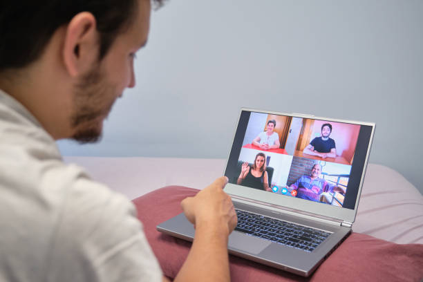 istock Man pointing at a person on a videocall therapy session 1266412130