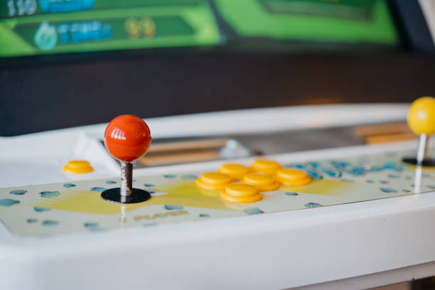 istock Joystick and buttons on an arcade gaming machine 1266412850