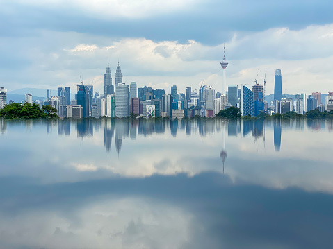 Cityscape with cloud reflection in Malaysia