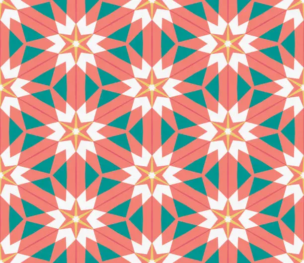 Vector illustration of Colorful ornamental geometric mosaic background.