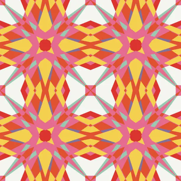 Vector illustration of Colorful ornamental geometric mosaic background.