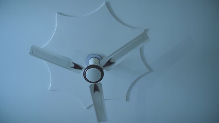 Electric fan in the room at night