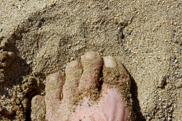 istock male feet on the beach 1266419340