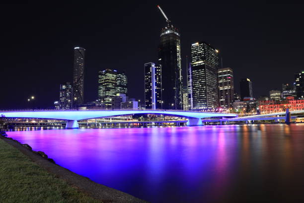 istock Brisbane City and Victoria Bridge at night 1266420549