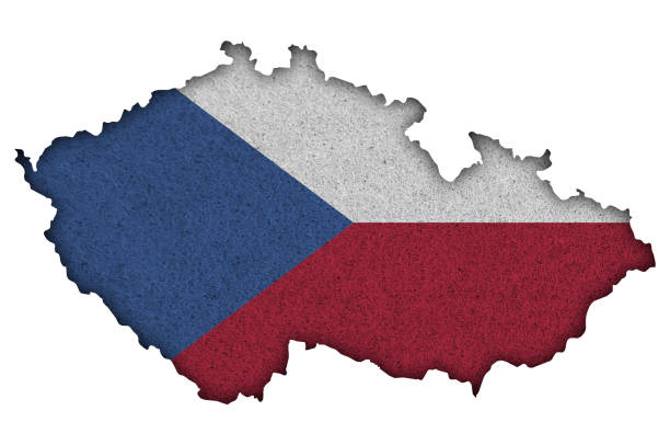istock Map and flag of Czech Republic on felt 1266425967