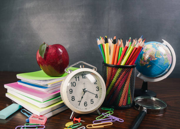 istock Back to School Concept with Stationery and Blackboard 1266429040