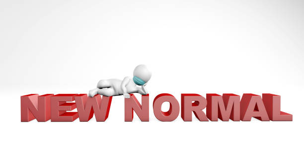 istock Man with mask lying relaxed on the new normal 3d rendering 1266431226