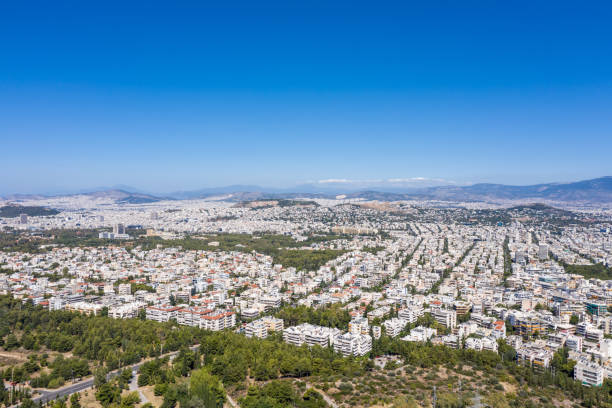 istock Athens Greece erial view from Hymettos mount, sunny summer day. 1266442719
