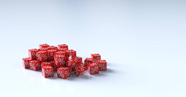 istock 3d Red discount cubes. Sale concept. 1266443930