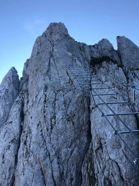 istock a ladder on the rock for climbing 1266445236
