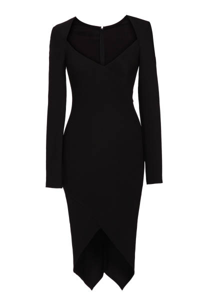 istock Little  black classic women's dress  isolated on white 1266448170