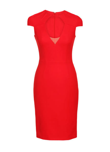 istock Red women's dress  isolated on white background. 1266448201
