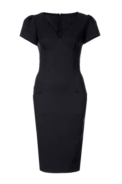 istock Little  black classic women's  dress  isolated on white 1266448215