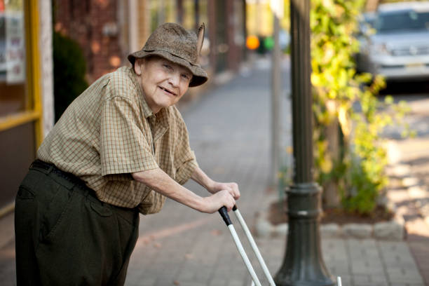 istock Old man on the street looking at camera 1266451084