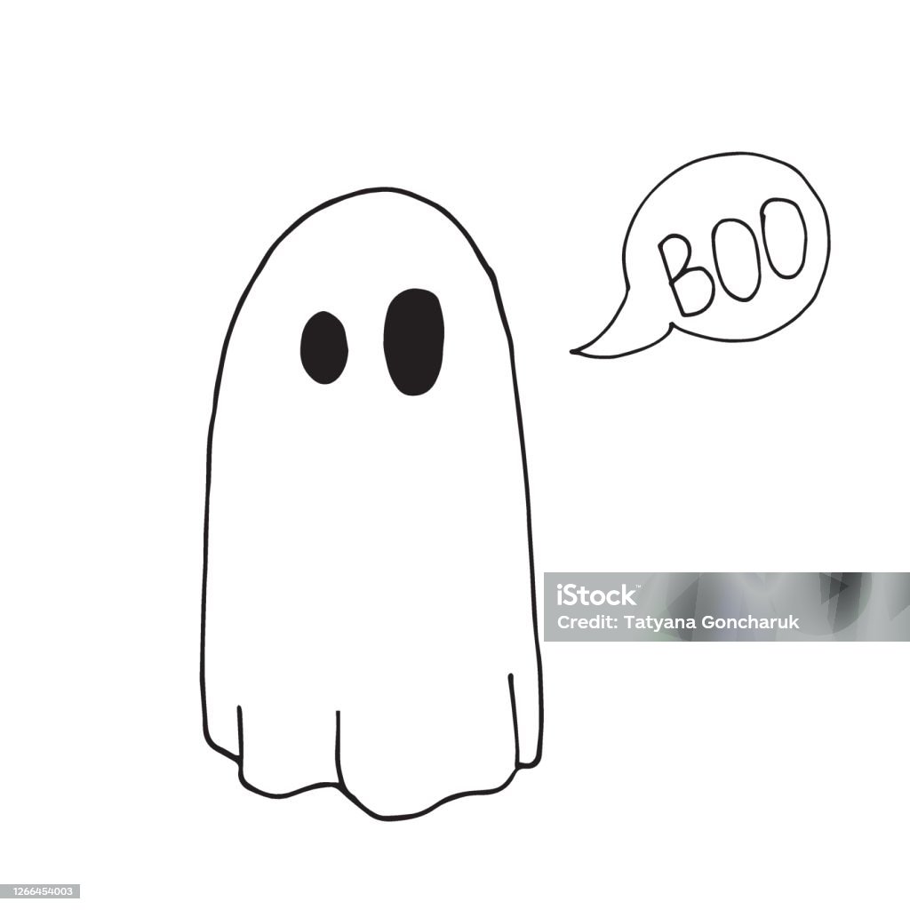 Hình Minh Họa Vector Theo Phong Cách Doodle Con Ma Nhỏ Vẽ Đơn Giản ...