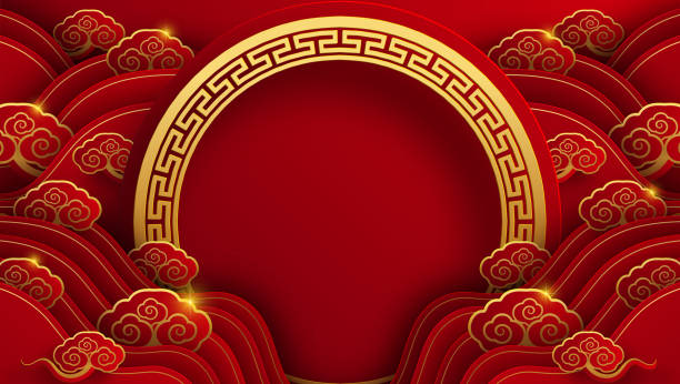 0x year 2021 053 Chinese new year 2021 year of the ox , red paper cut ox character,flower and asian elements with craft style on background.(Chinese translation : Happy chinese new year 2021, year of ox) cattle illustrations stock illustrations