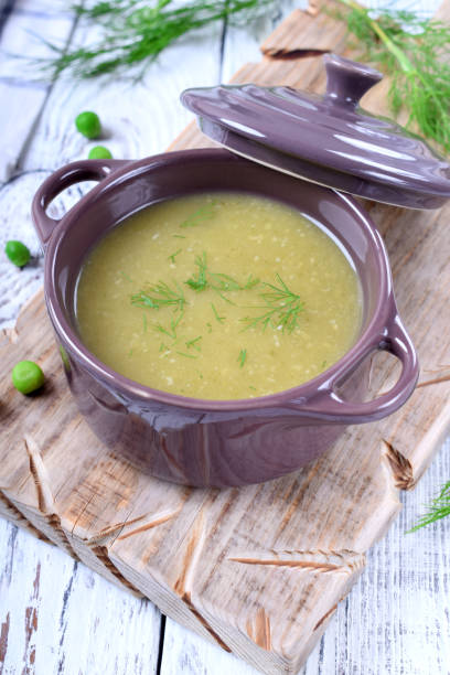 istock Vegetable pureed soup with asparagus and green peas 1266461415
