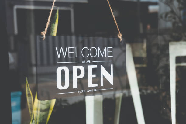 istock Text on vintage black sign 