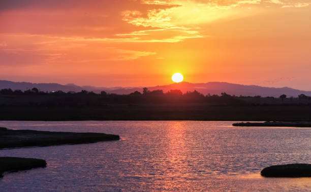 istock Sun setting over Baylands Nature Preserve 1266465603