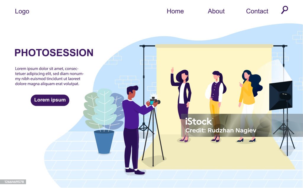 Photo Session Animation Vector Illustration Of Photo Session In Studio Stock Illustration ...