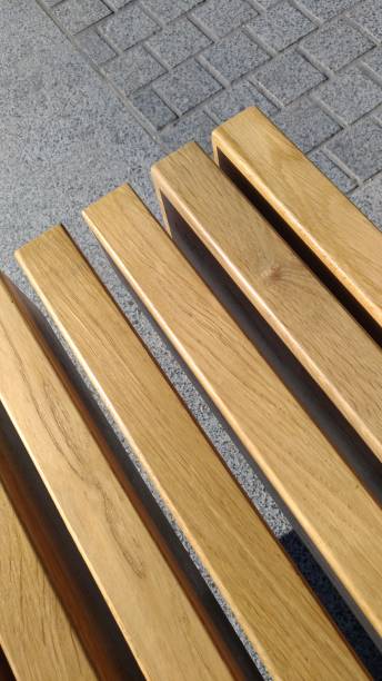 istock Texture of lacquered wood on a bench 1266476585