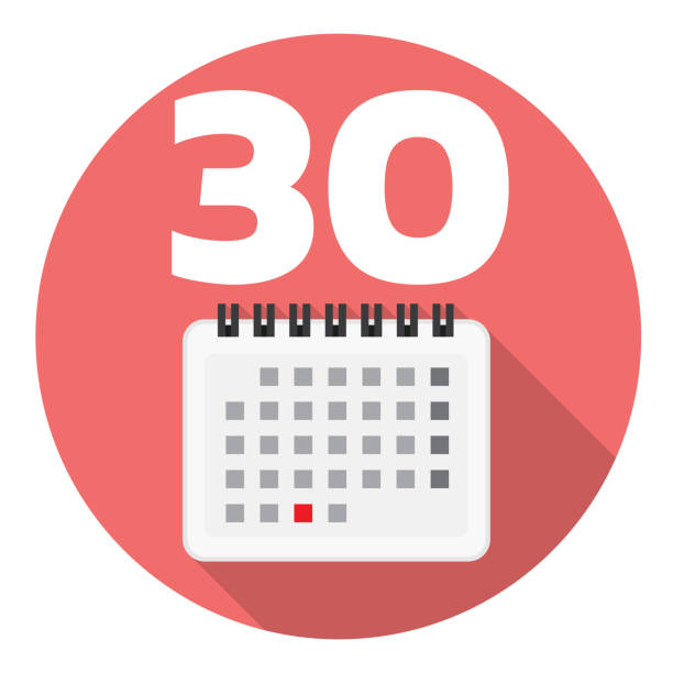 Calendar Page Thirtieth Day Flat Icon Stock Illustration - Download Image  Now - Calendar, Icon, Number 30 - iStock