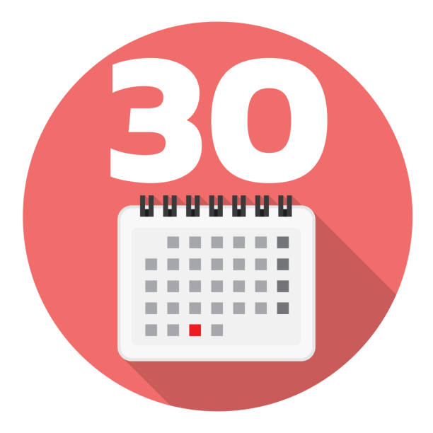 Calendar Page Thirtieth Day Flat Icon Stock Illustration - Download Image Now - Calendar, Icon, Number 30 - iStock