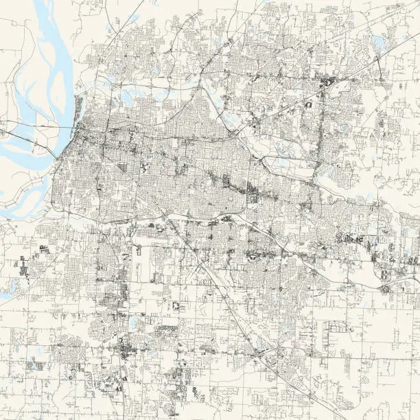 Vector illustration of Memphis, Tennessee USA Vector Map