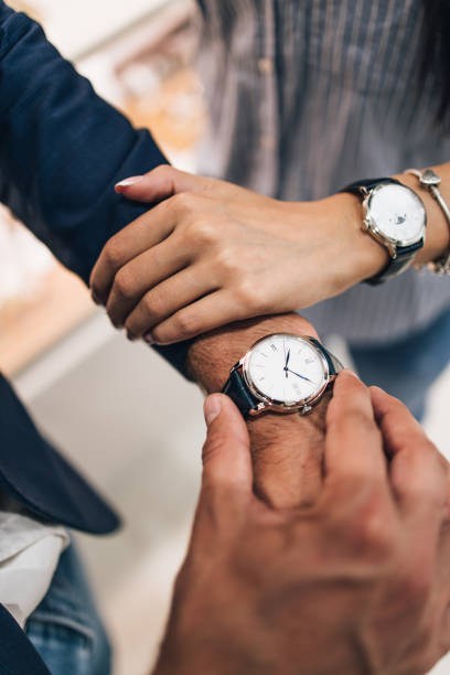 istock Middle age couple in jewelry store 1266487267